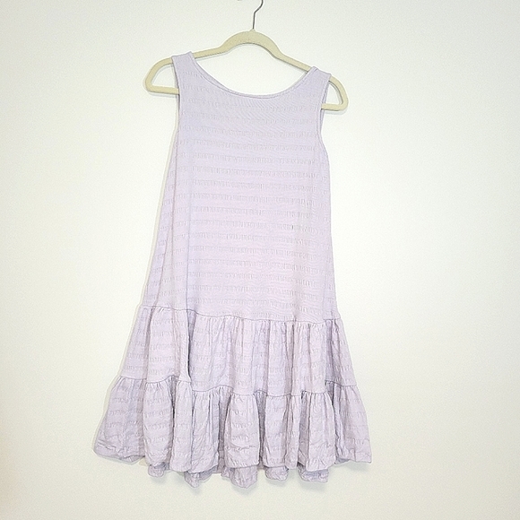 ANTHROPOLOGIE Flounced Open Back Sleeveless Lavender Mini Dress - Picture 5 of 11